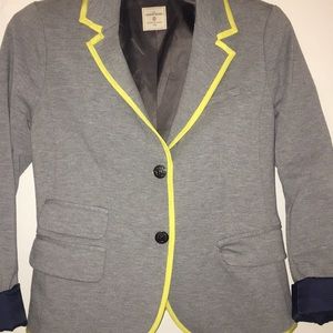 Adorable gray blazer with neon piping!!